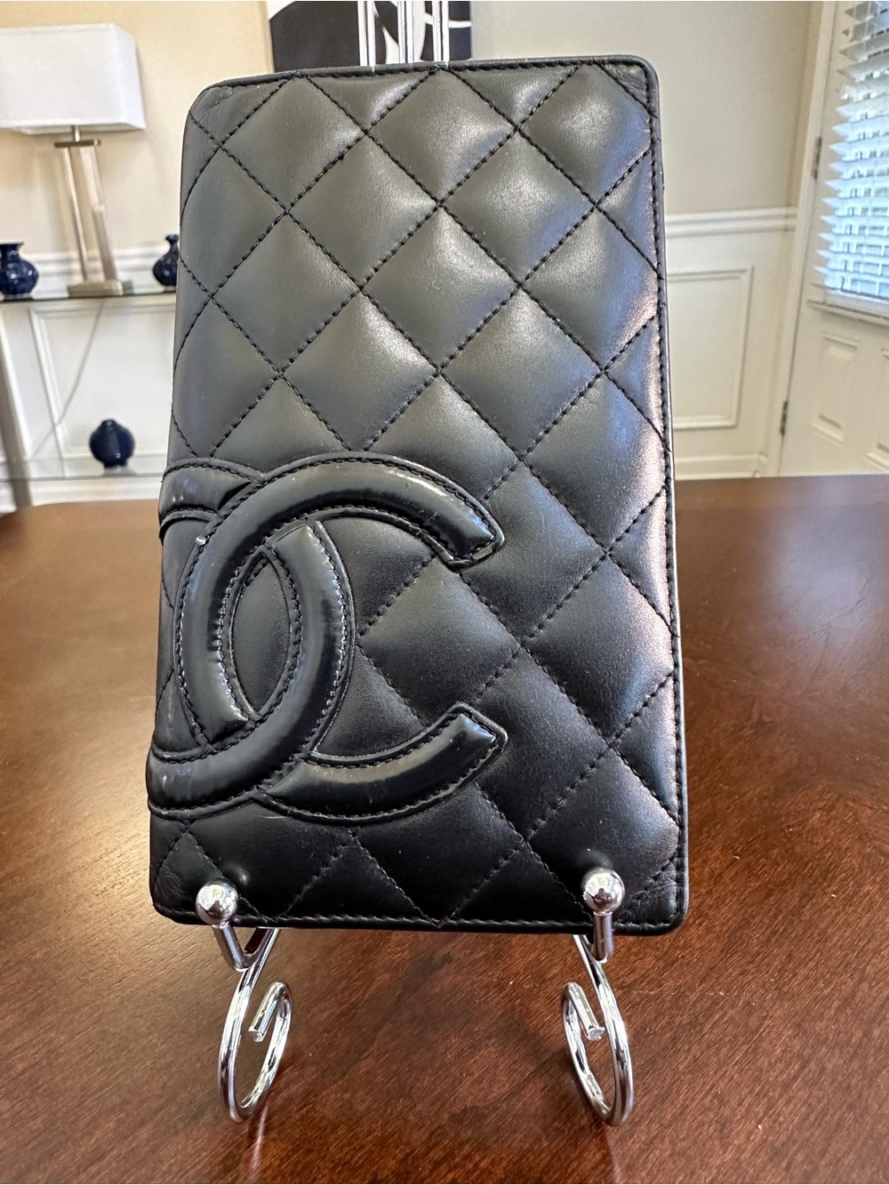 CHANEL Black Cambon Ligne Wallet